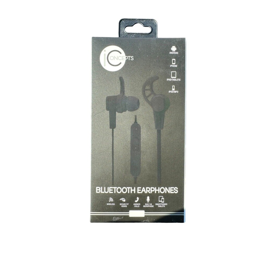 ICONCEPTS WIRELESS BLUETOOTH EARPHONES  (NEW IN BOX) ANDROID IPHONE IPOD MP3 TAB
